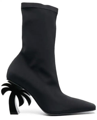 Palm Angels Women's Palm Tree Black Suede Ankle Boots Size 37 (MSRP: $1,080)