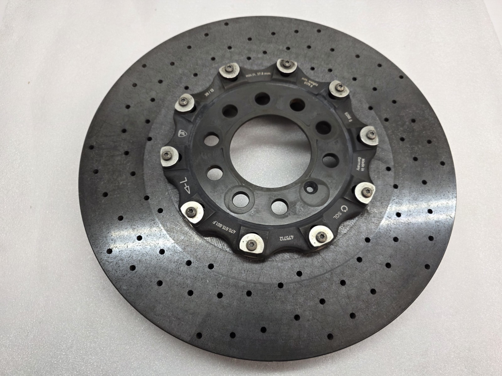 LAMBORGHINI AVENTADOR REAR LEFT DRIVER CARBON CERAMIC BRAKE DISC OEM 470615601F