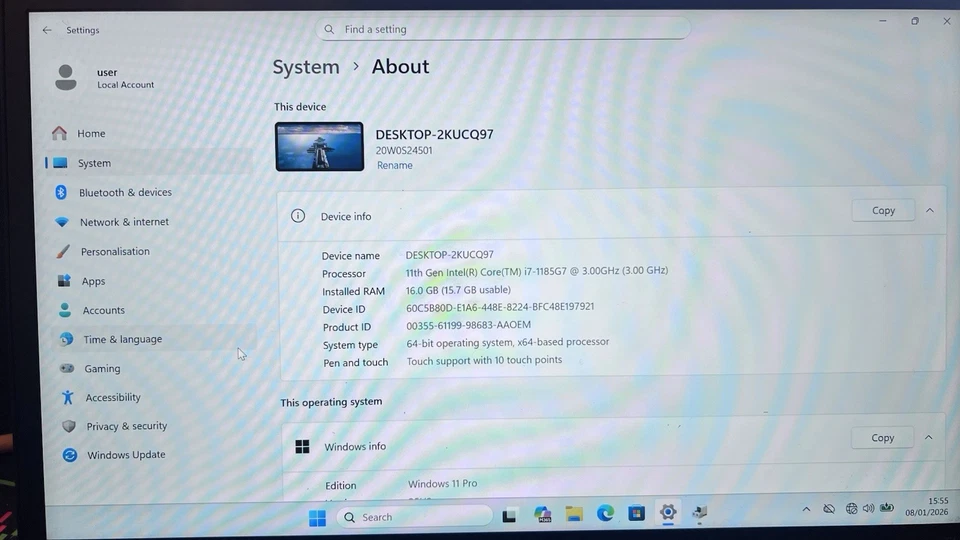 Lenovo ThinkPad T14 G2 · i7-1185G7 · 16GB · 512GB, photo 3 of 5