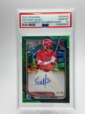 Anthony Scull MLB Bowman Chrome 1st Auto /99 Green Shimmer PSA 10
