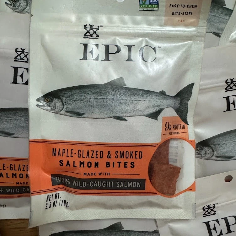 Mordeduras de salmón EPIC - capturadas en la naturaleza - 20 bolsas - bolsas de 2,5 oz cada una Foto 2 de 3