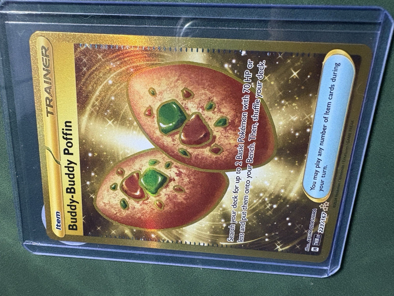 Buddy-Buddy Poffin 223/167 3 star Gold Pokemon Twilight Masquerade Near Mint