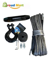 SPARKWHIZ Synthetic Winch Rope Cable Kit 26500LBS 3/8"x100Ft Winch Line Cable
