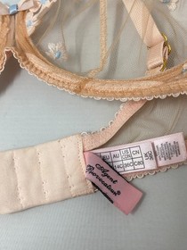 Agent Provocateur Bethanie Peach Blue 36C/3 Set New