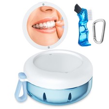 Denture Bath Case, Denture Cup, Leak Proof Portable Retainer Case, Denture Cl...