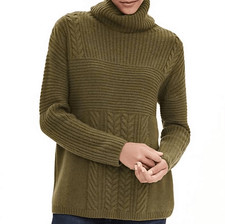 Banana Republic Todd Duncan Sweater Women's Small Green Cashmere Turtleneck