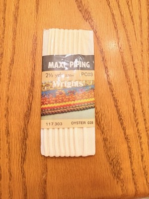 Vintage Wrights Maxi Piping 2½ Yards Oyster PC03   New Unused Trim