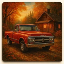 Vintage GMC Square Body Truck Wall Sign 9x9 Garage Decor Man Cave Gift