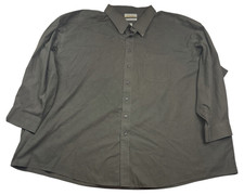 Roundtree Yorke Gold Label Men s Big 22 35 Button Up Black Non Iron EZ Wash