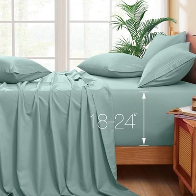 Extra Deep Pocket Queen Sheets - Fits Mattress 18-24 Inches Deep - 6 Pieces H...