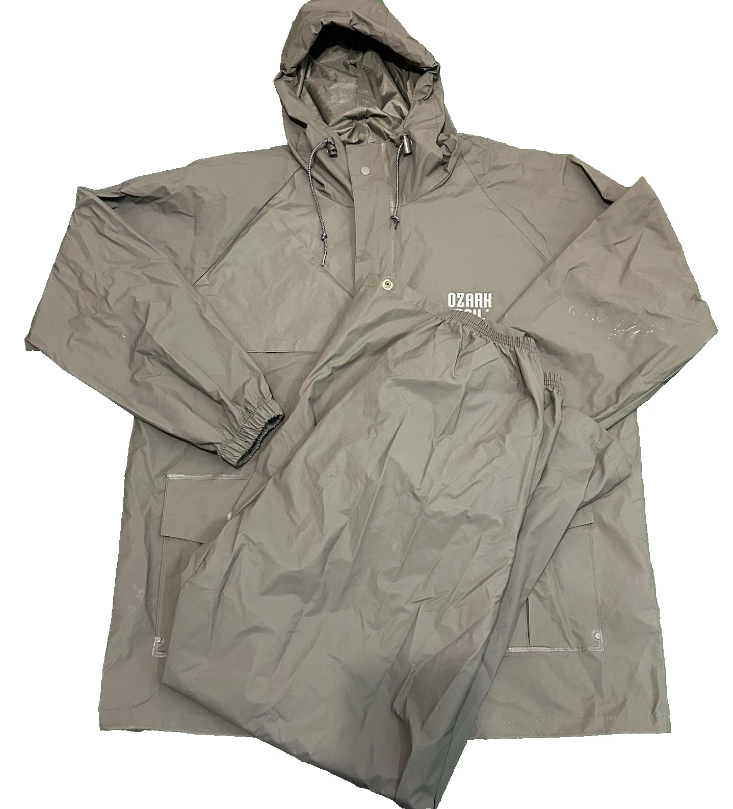 Mens OZARK TRAIL HOODED Jacket Coat & Pants Set Raincoat Size Large L
