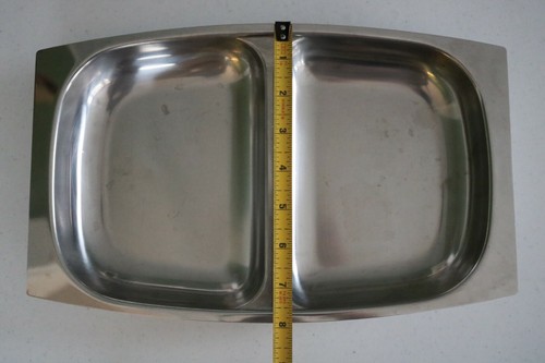 AS Stainless 18/8 Sweden Divided Serving Tray Dish 12.5" x 8" - Picture 11 of 12