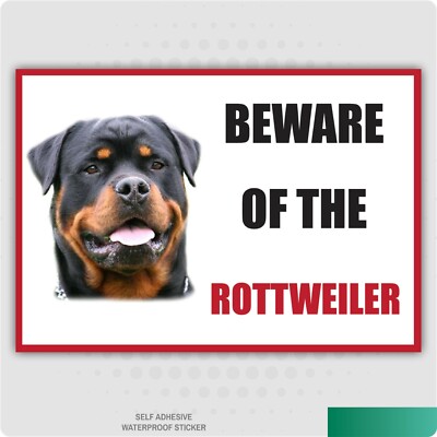 Funny Beware of the ROTTWEILER Dog Vinyl Car Van Decal Sticker Pet ...