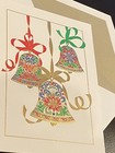 Crane & Co Company Christmas Bells Ecru Card and Gold Lined Envelope 5.5”x 7.4”