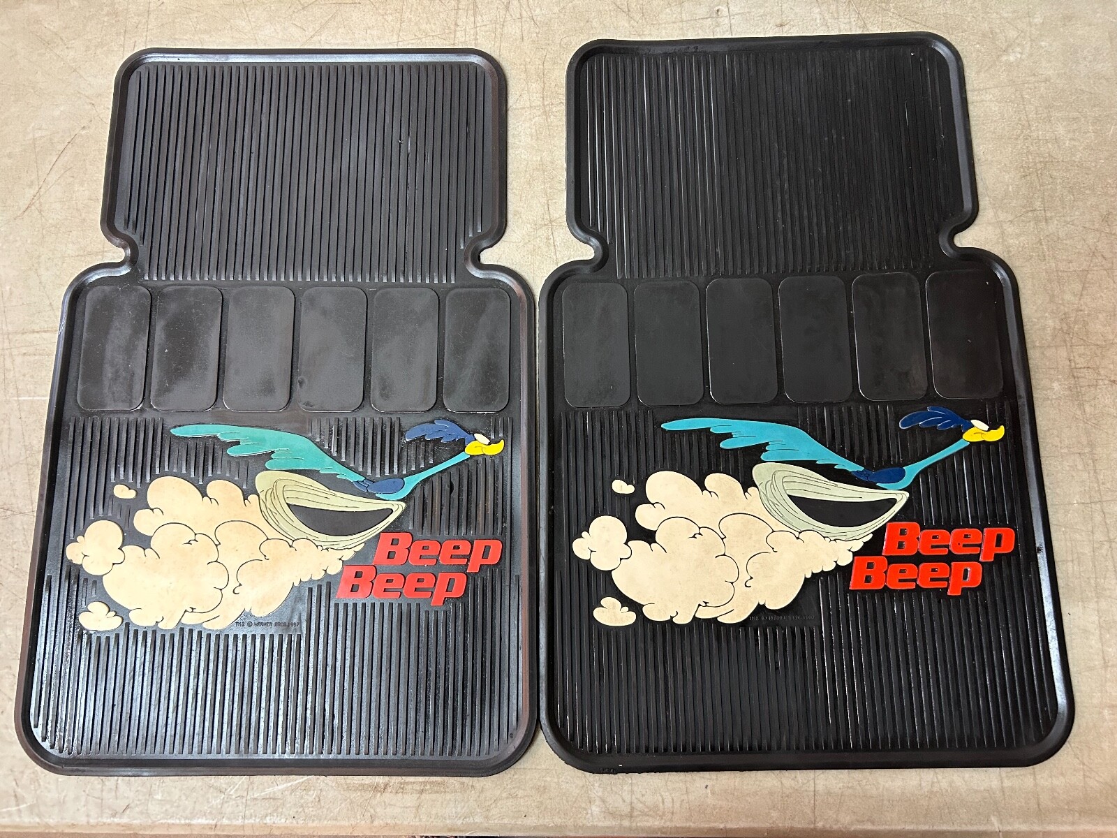 1968 1975 PLYMOUTH ROAD RUNNER FLOOR MATS BEEP BEEP RUBBER WARNER