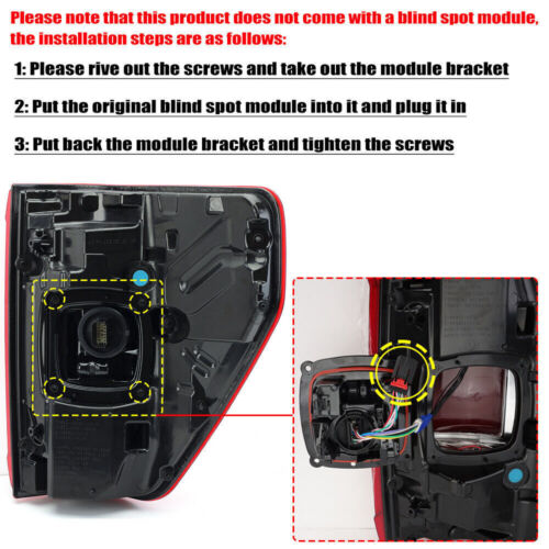 For Ford F150 Raptor 2021-2022 2023 Right LED Tail Light Lamp Brake W/Blind Spot - Picture 3 of 7