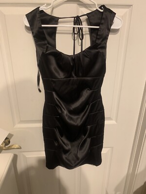 windsor black satin dress Cato | Womens L/s PU Leather Geometric Dress | Color: Black/White main image 1