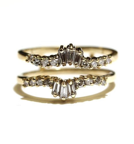 Giacca da sposa oro giallo 14 kt .34 ct VS1 H diamante fede nuziale 4,3 g donna 6,5 - Foto 3 di 11