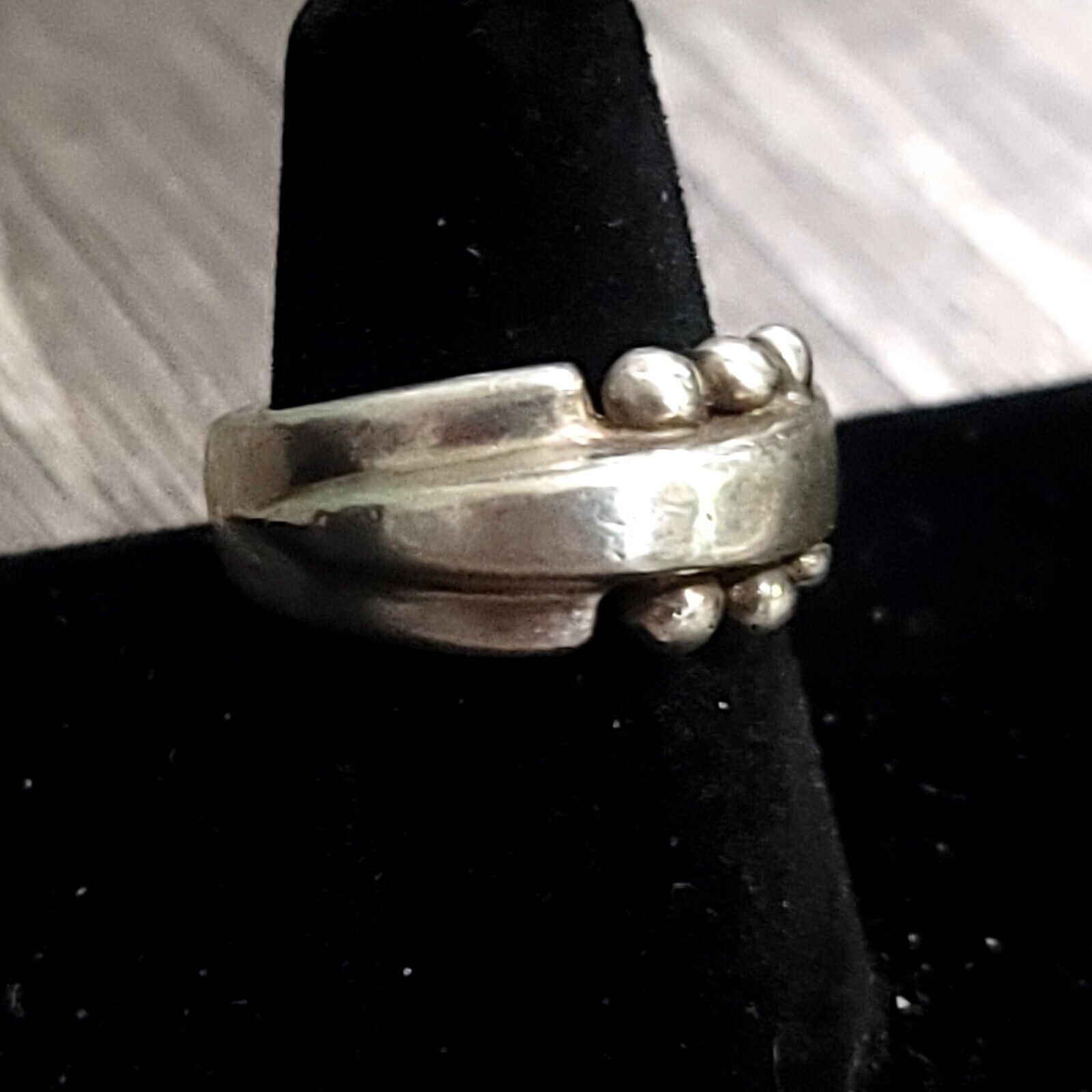 Solid Unique Sterling Silver Ring Size 6 - image 5