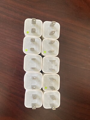 10X OEM Genuine Original Apple 5W USB Wall Charger Power ADAPTER Cube A1385