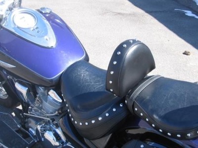 Yamaha 650 V Star Classic or Silverado  or Custom Driver Backrest EZ ON/OFF