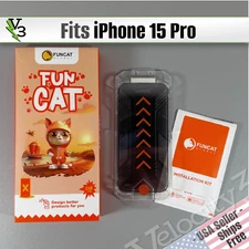 Screen Protectors for iPhone 15 Pro - 3 Pack Privacy | Easy Install | FUNCAT