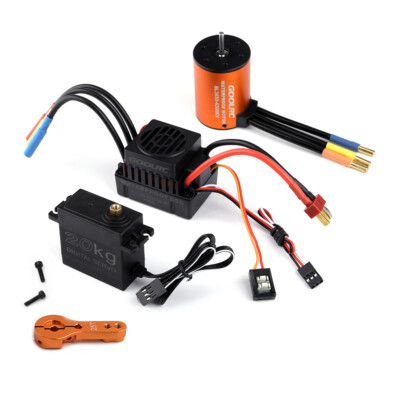 【中古】GOUP RC製　ラジコン用ESC モーター4300kv セット GoolRC 4300KV Waterproof Brushless Servo ESC Combo Set fr 1:10 RC