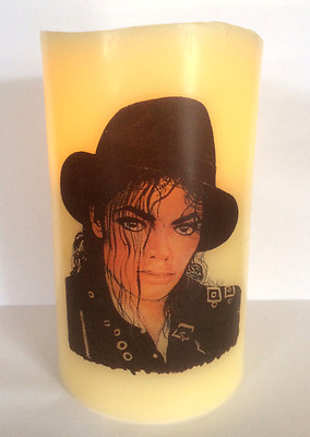 MICHAEL JACKSON  ELECTRONIC FLAMELESS FLICKERING CANDLE d3