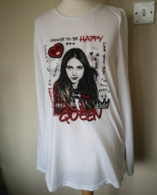 Young Fly Kids Choose To Be Happy Langarm-T-Shirt weiß Größe 170/176 cm 14+ 