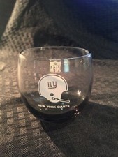 NY Giants NFL Smoked Glass Cups Football Glasses Vintage Bar ware