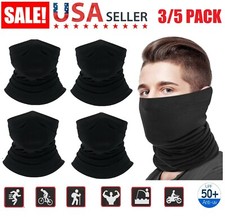 5/3 Pack Neck Gaiter Bandana Face Mask Cover Headband Balaclava Scarf Windproof