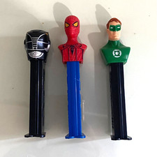 Lot Of 2 Green Lantern  Black Spider-Man Pez Dispenser DC Comics Justice League