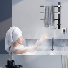 Towel Warmer 3 Bars, Wall Mounted Electric Heated Towel Rack for Bathroom