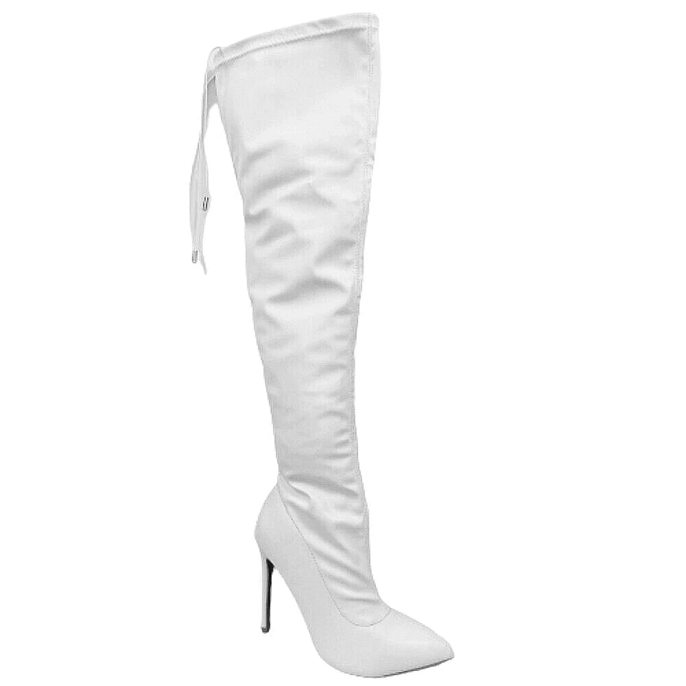 Botas de tacón alto Gisele-8 para mujer de moda con punta hasta el muslo Foto 4 de 4