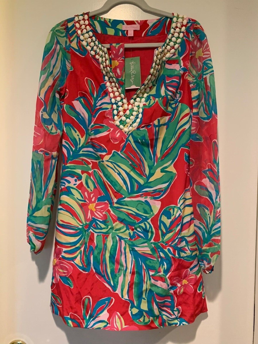 lilly pulitzer beaded dress NWT LILLY PULITZER SEAMUS DRESS - Long sleeve, silk, lined, beaded