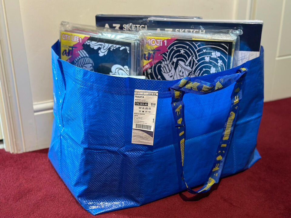 NEW 10X IKEA Frakta Blue Large Storage Laundry Bags 71L set of 10