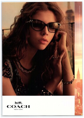 2018 Coach Print Ad, New York Long Stem Rose Sun Glasses Jewelry Beautiful  Model