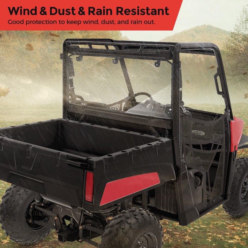 UTV Rear Windshield For 2017-2025 Polaris Ranger Midsize 500 /570 /Crew ...