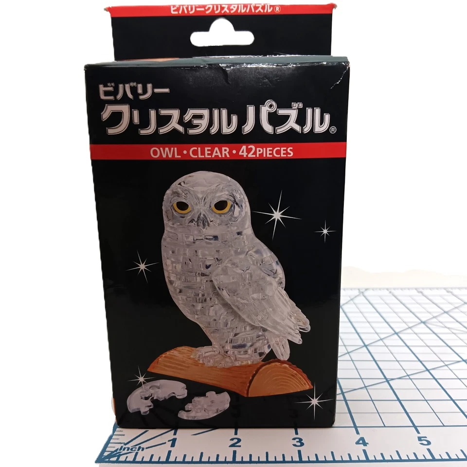 Rompecabezas Beverly Cristal 3D Búho Transparente 42 Piezas Japón Foto 3 de 4