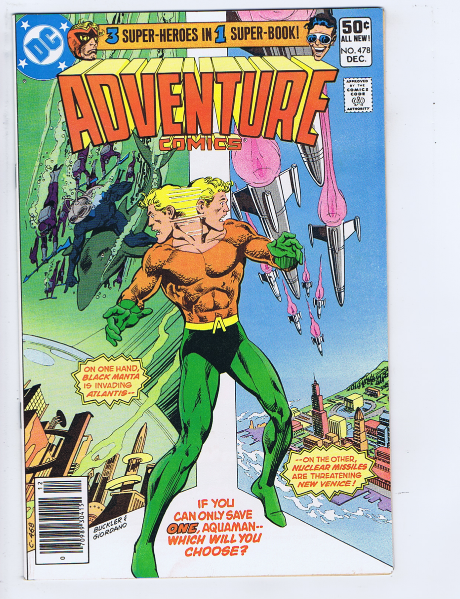 Adventure Comics #478 DC Pub 1980 '' Grand Illusion ! '' Aquaman