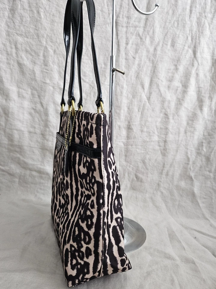 Bolso de Mano Coach F31901 Sisley Estampado de Leopardo Lona Nuevo con Etiquetas Foto 3 de 4