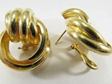 14K Gold Beautiful Designer LOVE Knot Lever Back Earrings  SALE-SAVE 900  M221