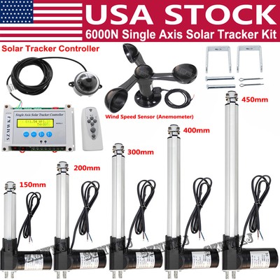 DC Electric Single Axis Solar Tracker Controller &Linear Actuator Anemometer Kit