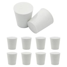 10 Pcs White Solid Rubber Stoppers 3 Tapered Lab Bungs Solid Rubber Stoppers...