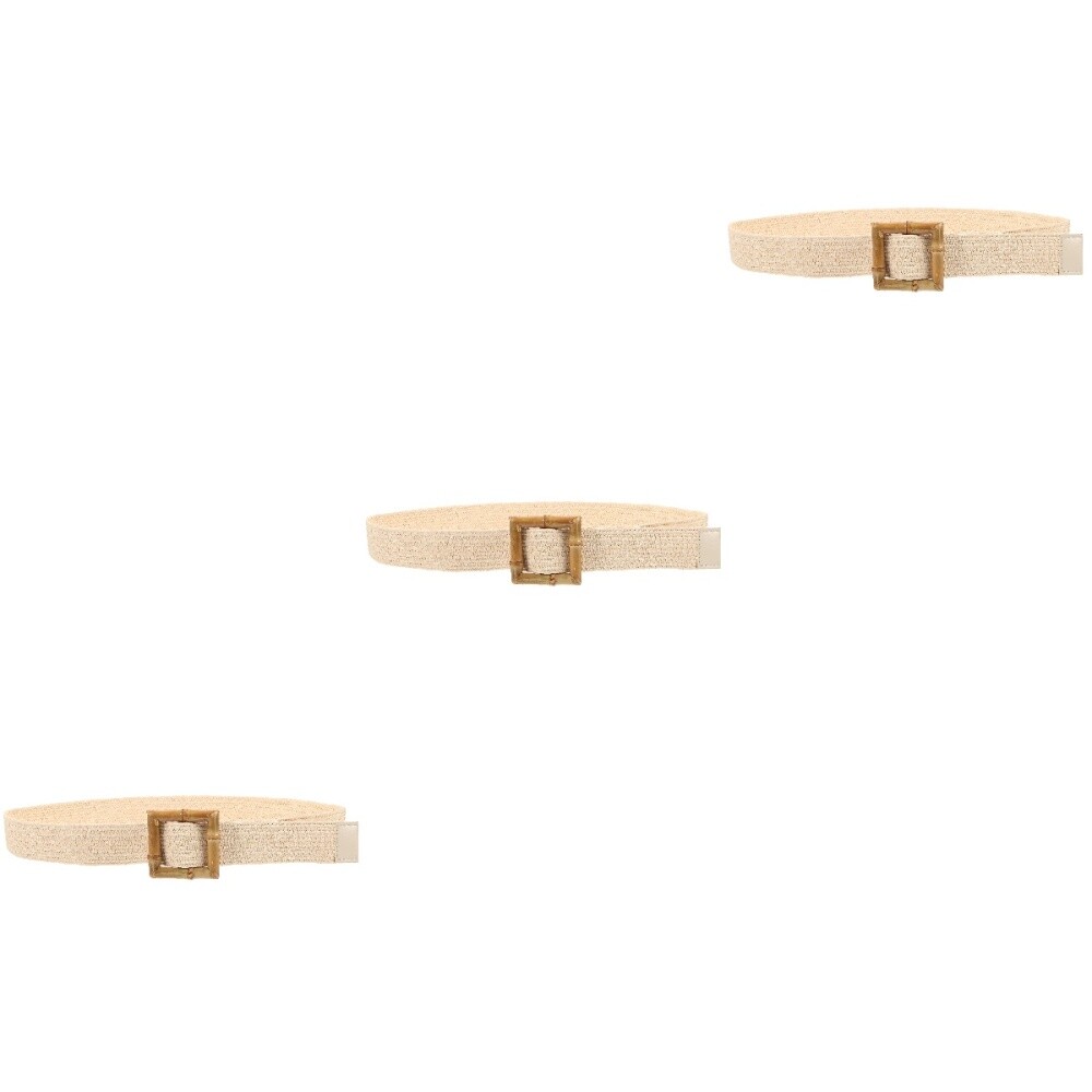 Cinturón con hebilla de bambú de 3 unidades Miss Rafia cinturones anchos para vestidos