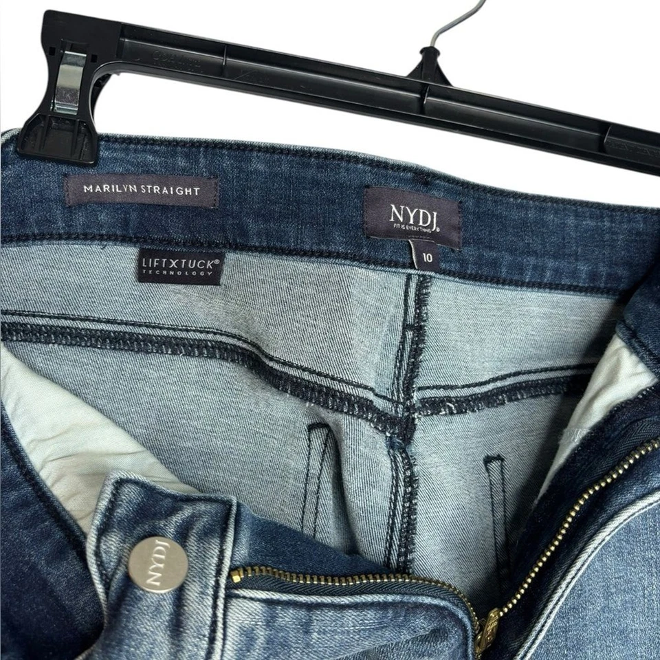 NYDJ Marilyn Straight Leg Blue Jeans with Stretch Size 10 - Image 4 of 4