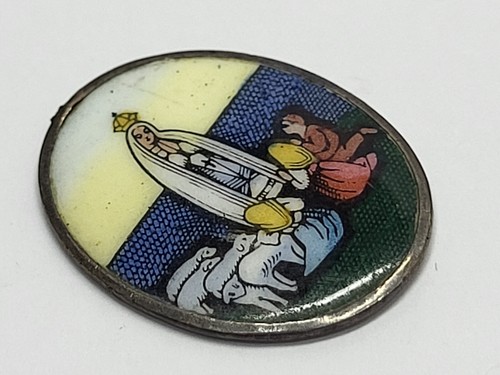 Medalla de Esmalte Vintage NUESTRA DAMA DE FATIMA con Marco de Plata - Imagen 3 de 9