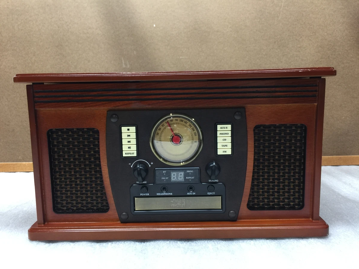 Victrola Nostalgic 7 In 1 Cherry Wood Record Player Multimedia Center VTA 300B