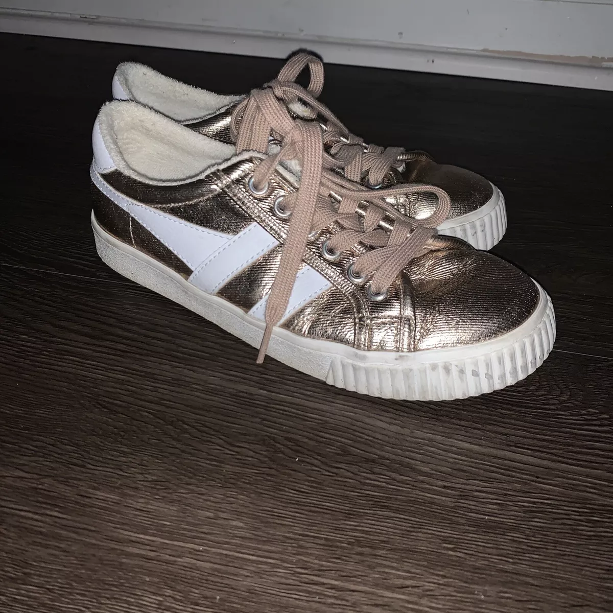 J Crew Size 6 Gola Coaster Low Top Sneakers in Rose Gold Mark Cox