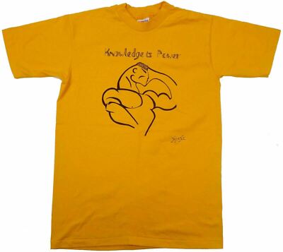KNOWLEDGE IS POWER vintage t shirt NIA INK Hanes Fifty Fiofty single stitch 1980